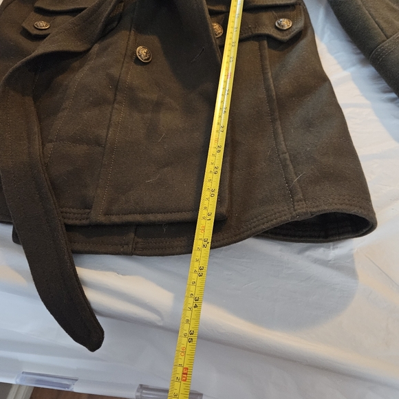 Worthington women's petite Large vintage wool 90s Y2K military vibe pea coat - Picture 10 of 11